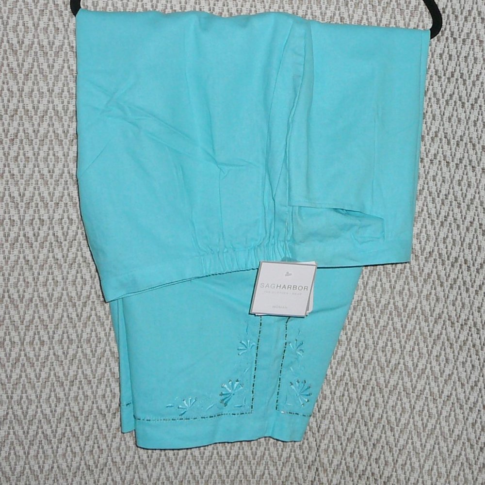 Sag Harbor Capri Cropped Pants 24W NWT Embellished
